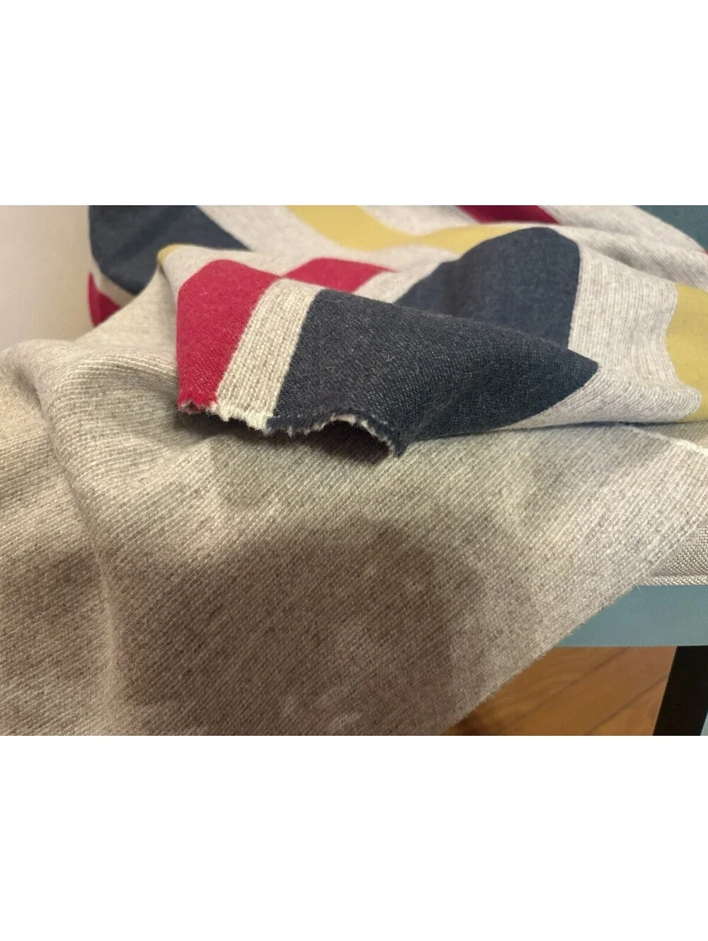 Vintage Wool Camp Blanket Striped 64x70” Hudson Bay/Pendleton Style Cabin Decor